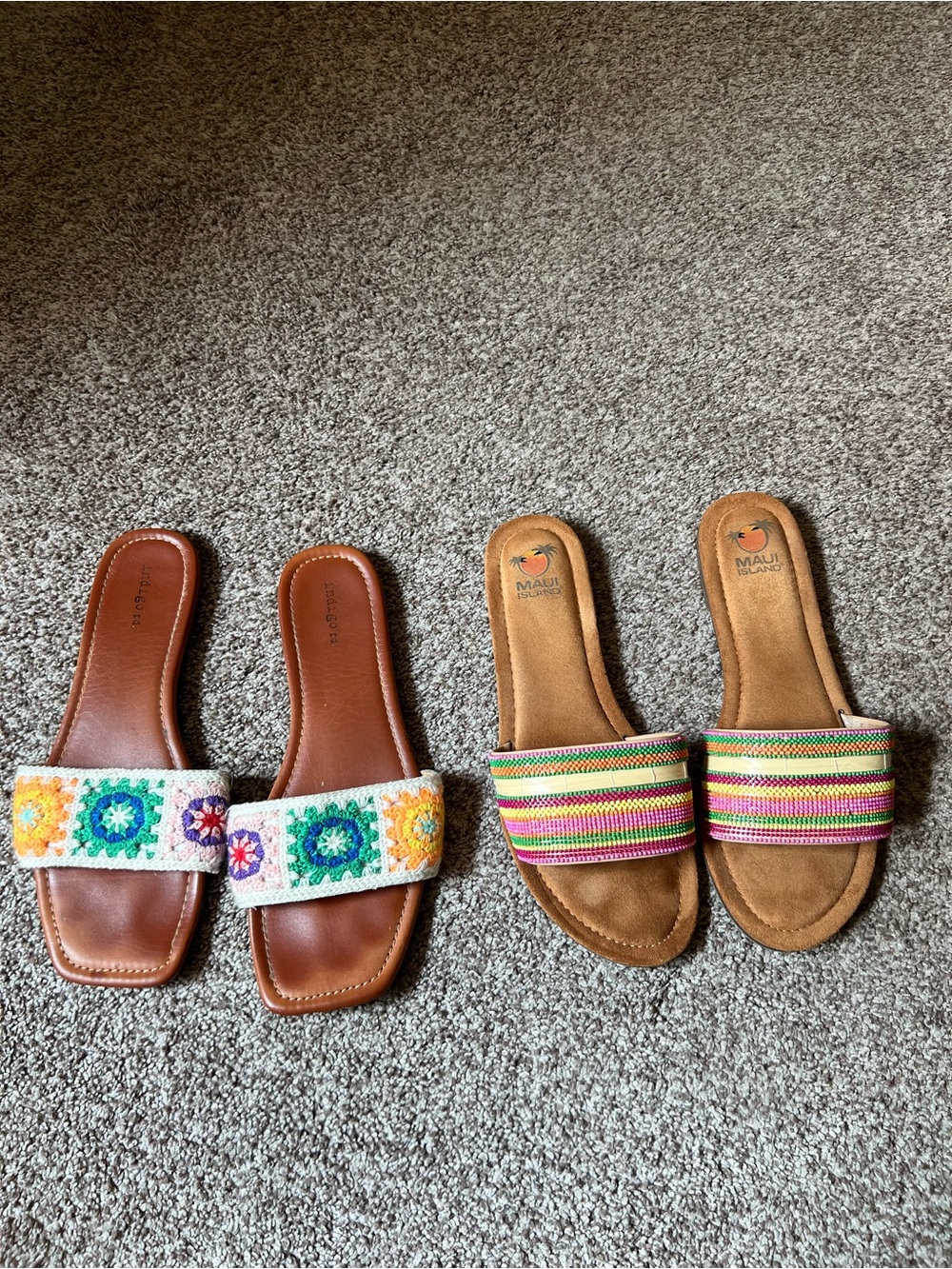 Bundle Multicolor Stripe Slide Sandals